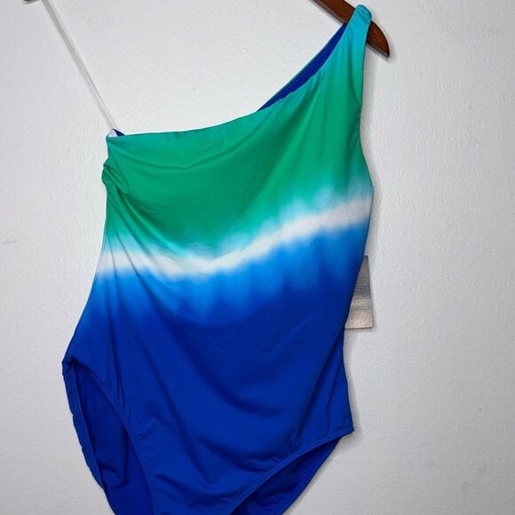 Lauren Ralph Lauren Cabana Ombre One
Shoulder One-Piece Size 12 - Picture 6 of 7